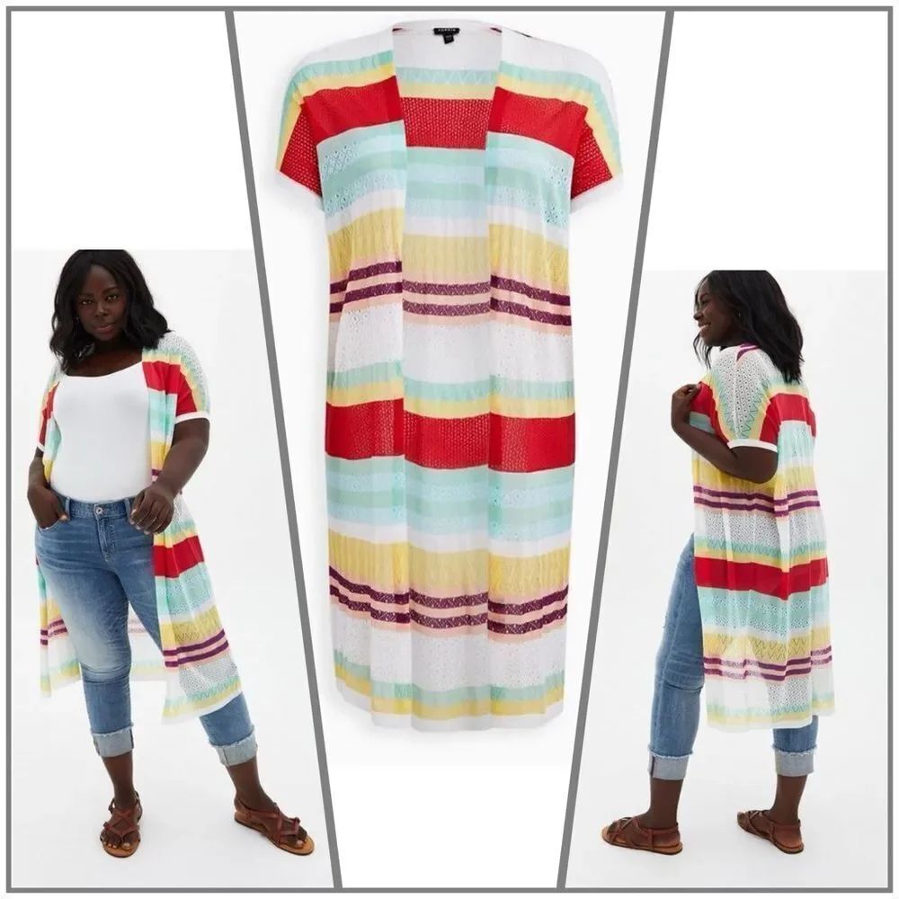 Torrid Duster Dolman SleeveโOpen Front Sweater Size 0 = L